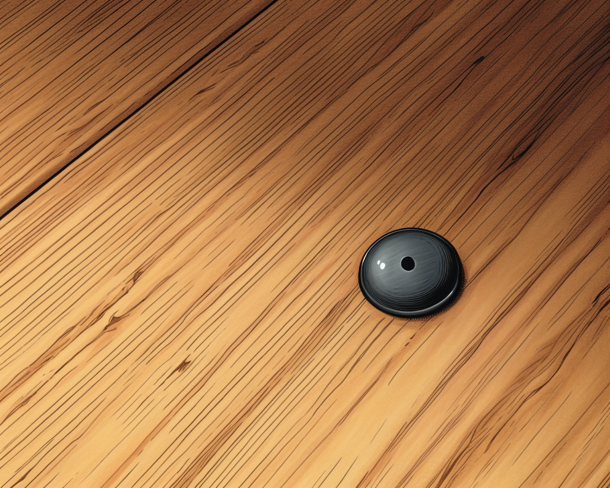 Explora este intrigante dibujo de un botón solitario caído sobre un suelo de madera liso, capturando la esencia de lo cotidiano con un toque artístico. Perfecta para aquellos que aprecian los detalles sutiles en los objetos