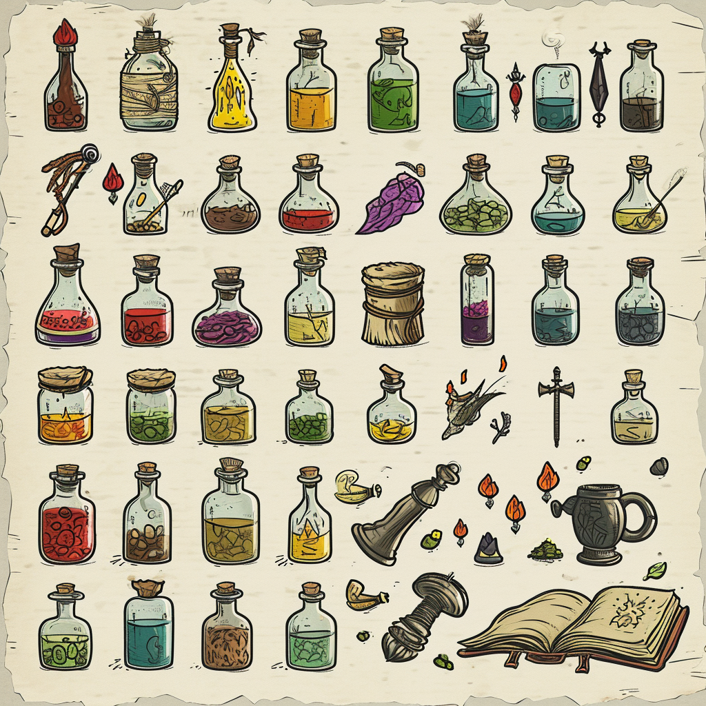 Descubre un mundo de alquimia con botellas encantadas llenas de ingredientes místicos. ¡Explora el arte de la magia y las pociones antiguas que cautivarán tu imaginación y despertarán tu curiosidad!