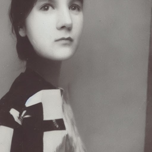 Retrato en blanco y negro de una joven mujer con expresión serena y mirada introspectiva. La imagen tiene un estilo vintage, destacando un aire de elegancia y misterio, ideal para quienes buscan contenido visualmente atractivo y nostálgico en sus redes sociales.